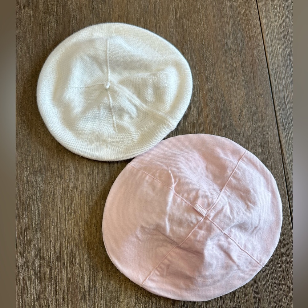 Set of 2 Janie and Jack girl berets- 6-12 months